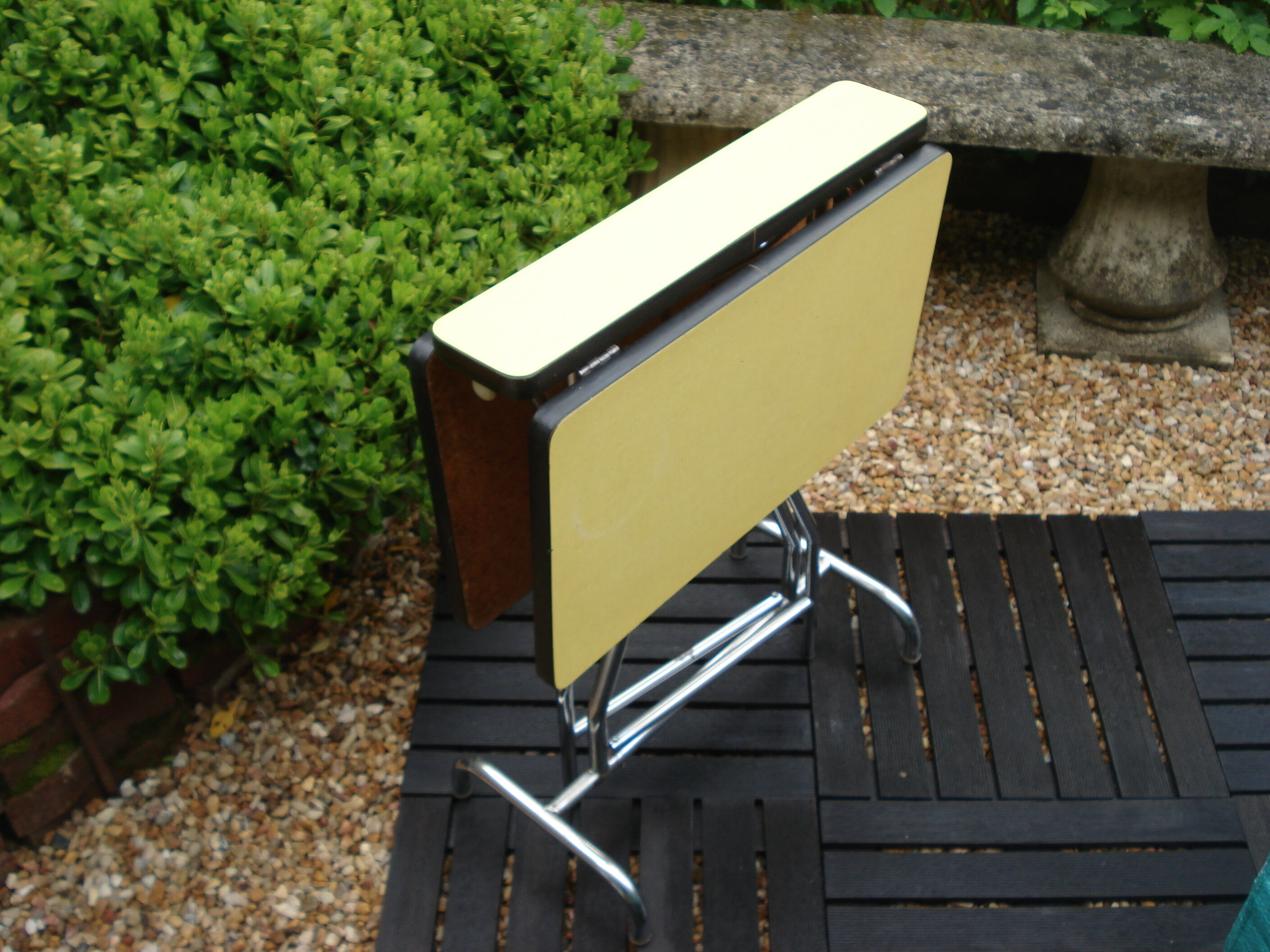 Vintage folding yellow formica table