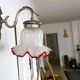 Portuguese mid century frosted glass tulip wall sconce lamp