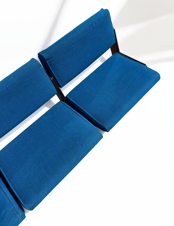 Banc vintage bleu des années 1960 par Roger Tallon