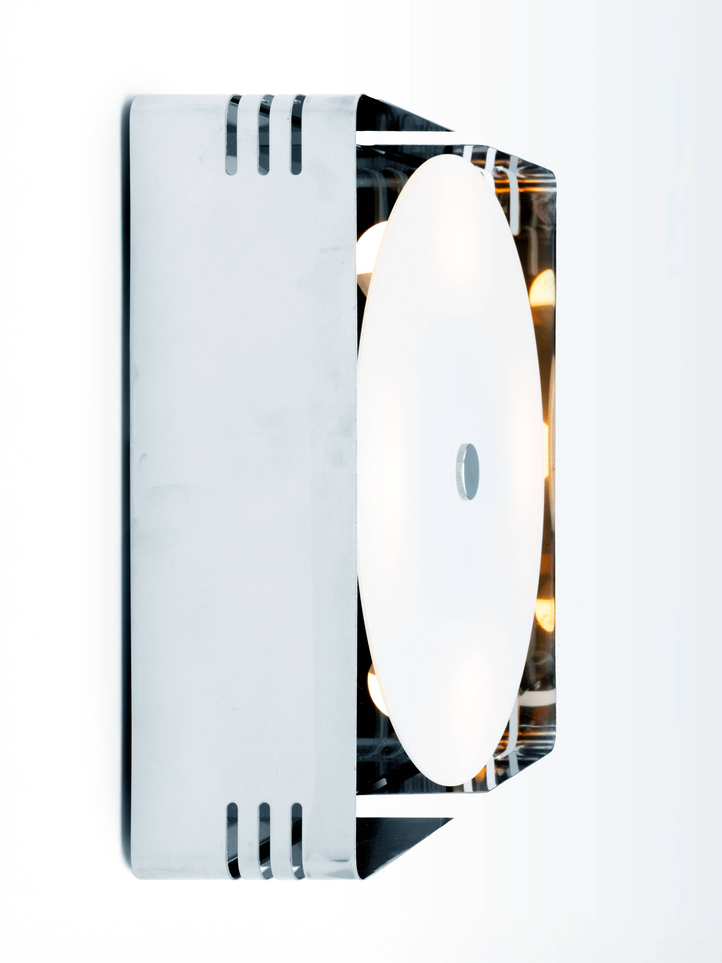 Chrome wall / ceiling lamp - italy - space age
