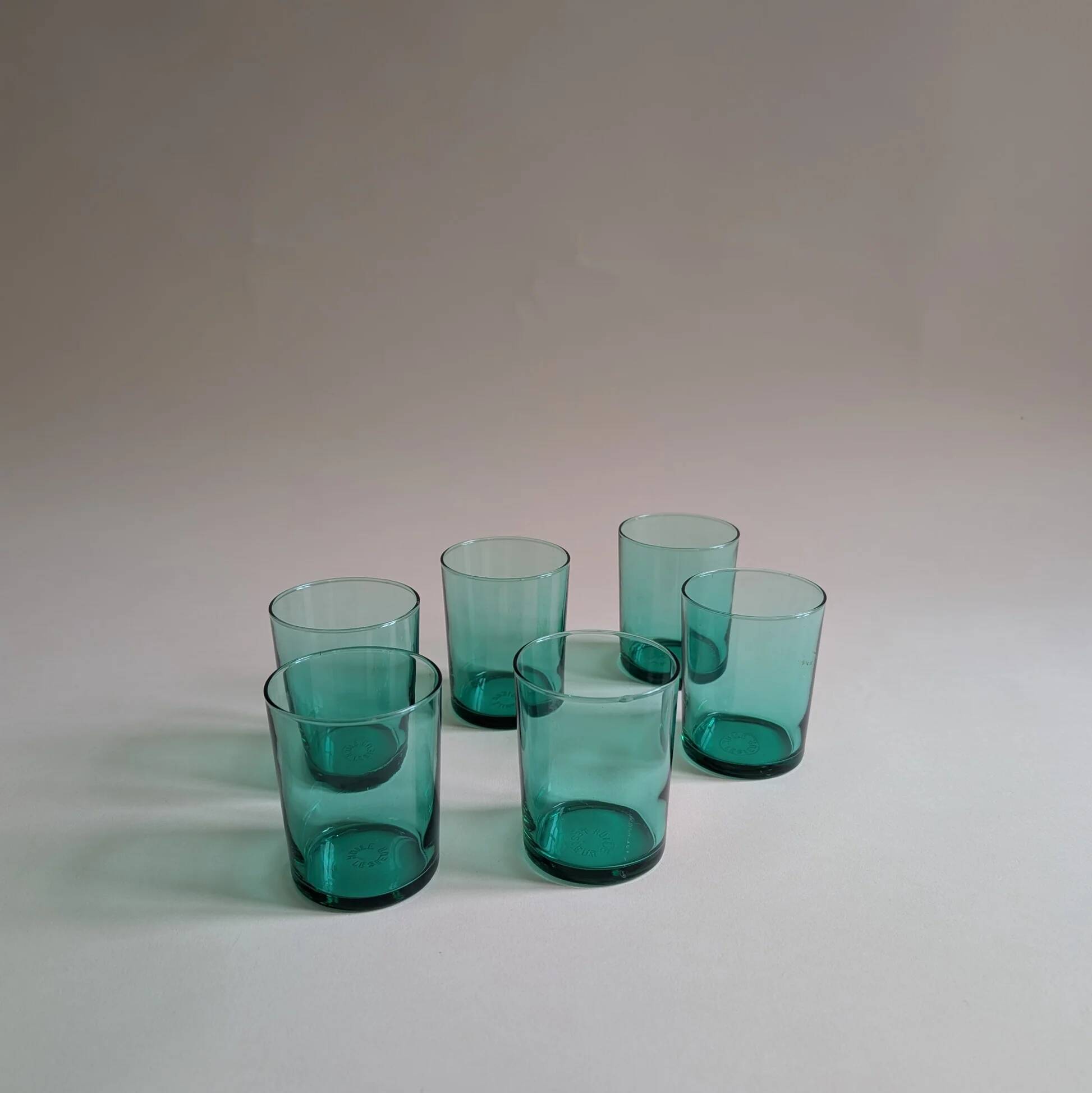 Ensemble de 6 verres en verre verts