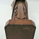 Sculpture wood virgin and child signed