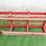 Luge vintage biplace traîneau bois de chêne 1930's 106 cm