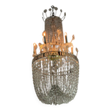 Important lustre bag of cut crystal navette pearls, circa 1800