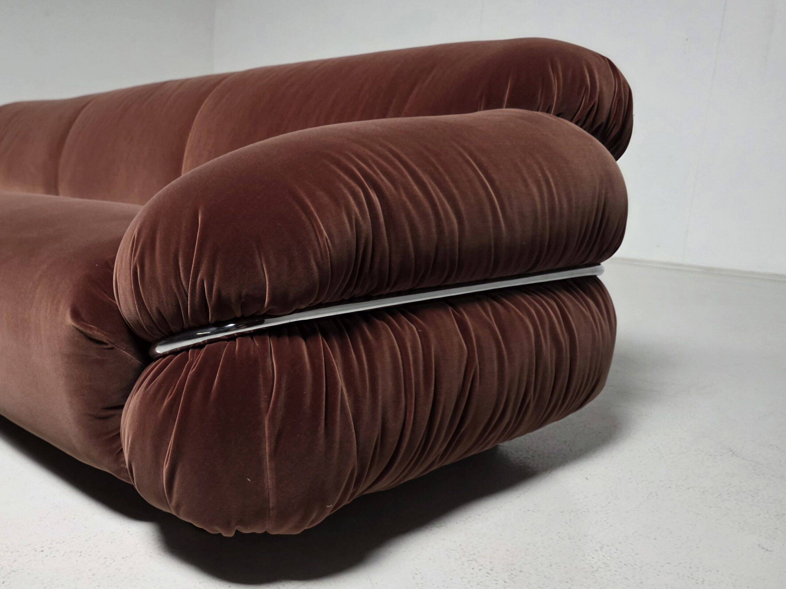 Sesann sofa in dusty pink by Gianfranco Frattini for Cassina, 1970s