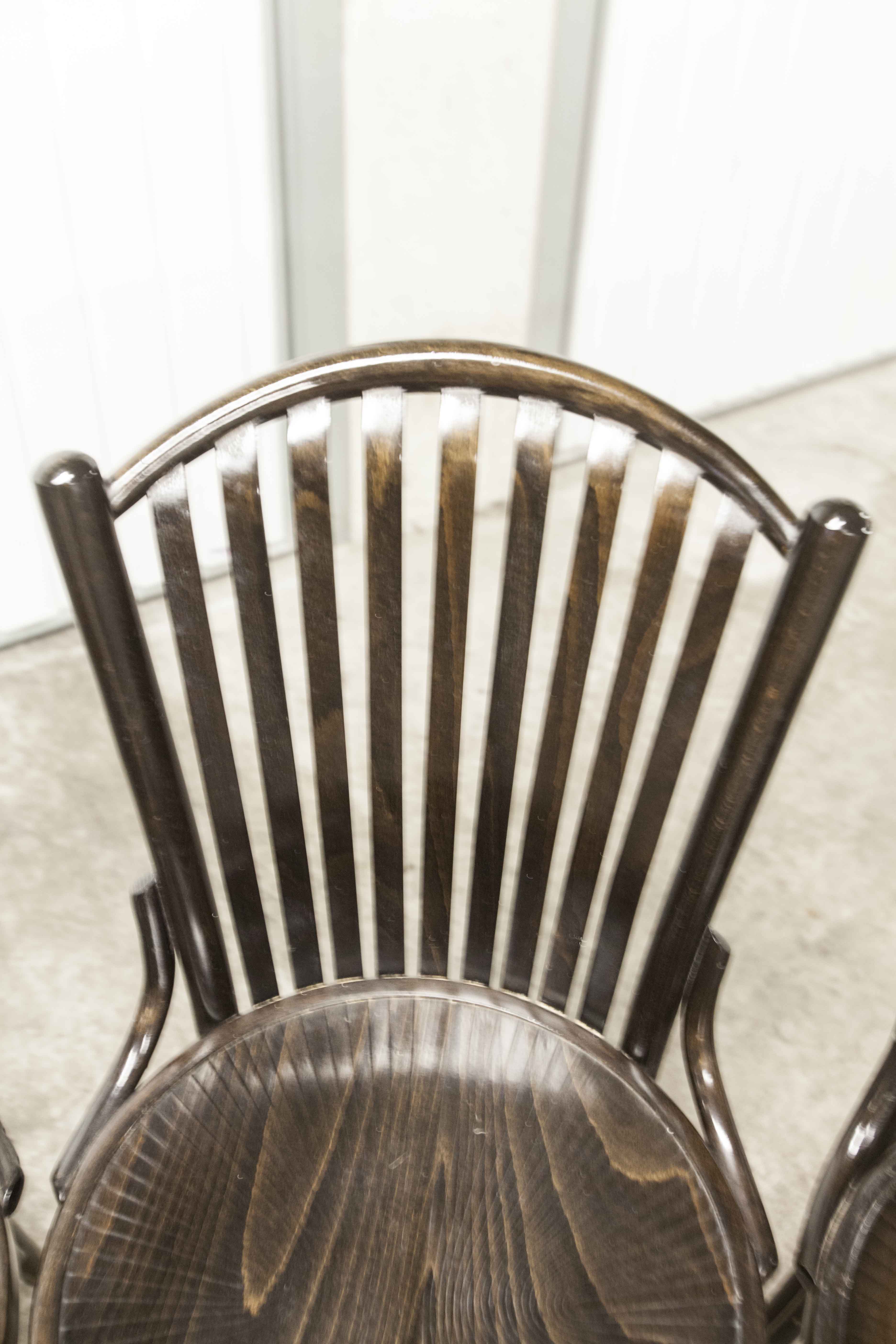 Set of 6 chairs Bistrot Baumann ref 22 curved wood