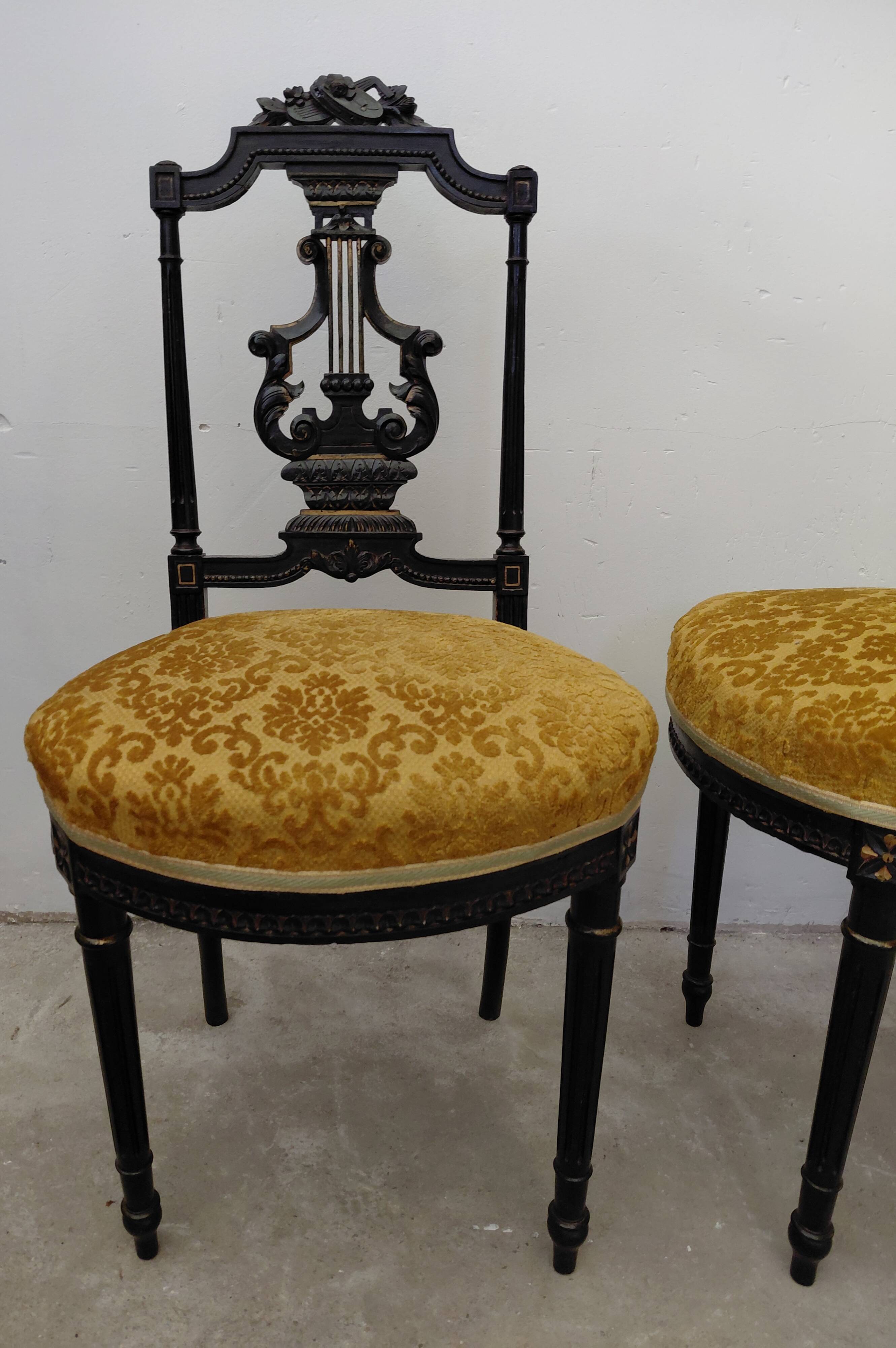 Pair of musical chairs, 19th century