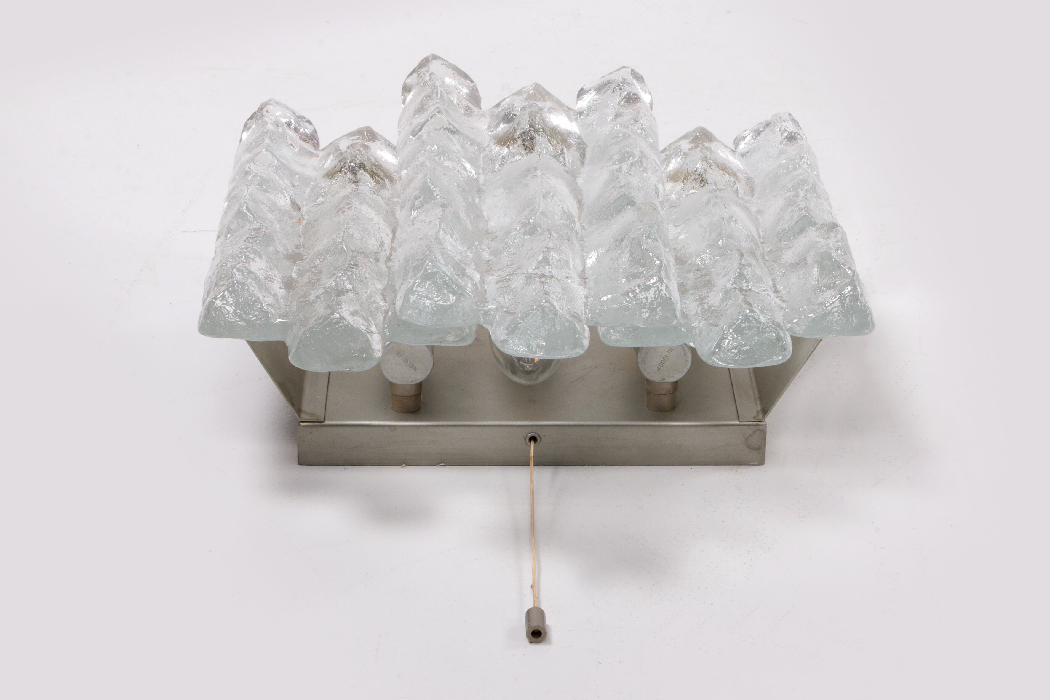 Crystal ice glass wall lamp design by J. T. Kalmar 1960