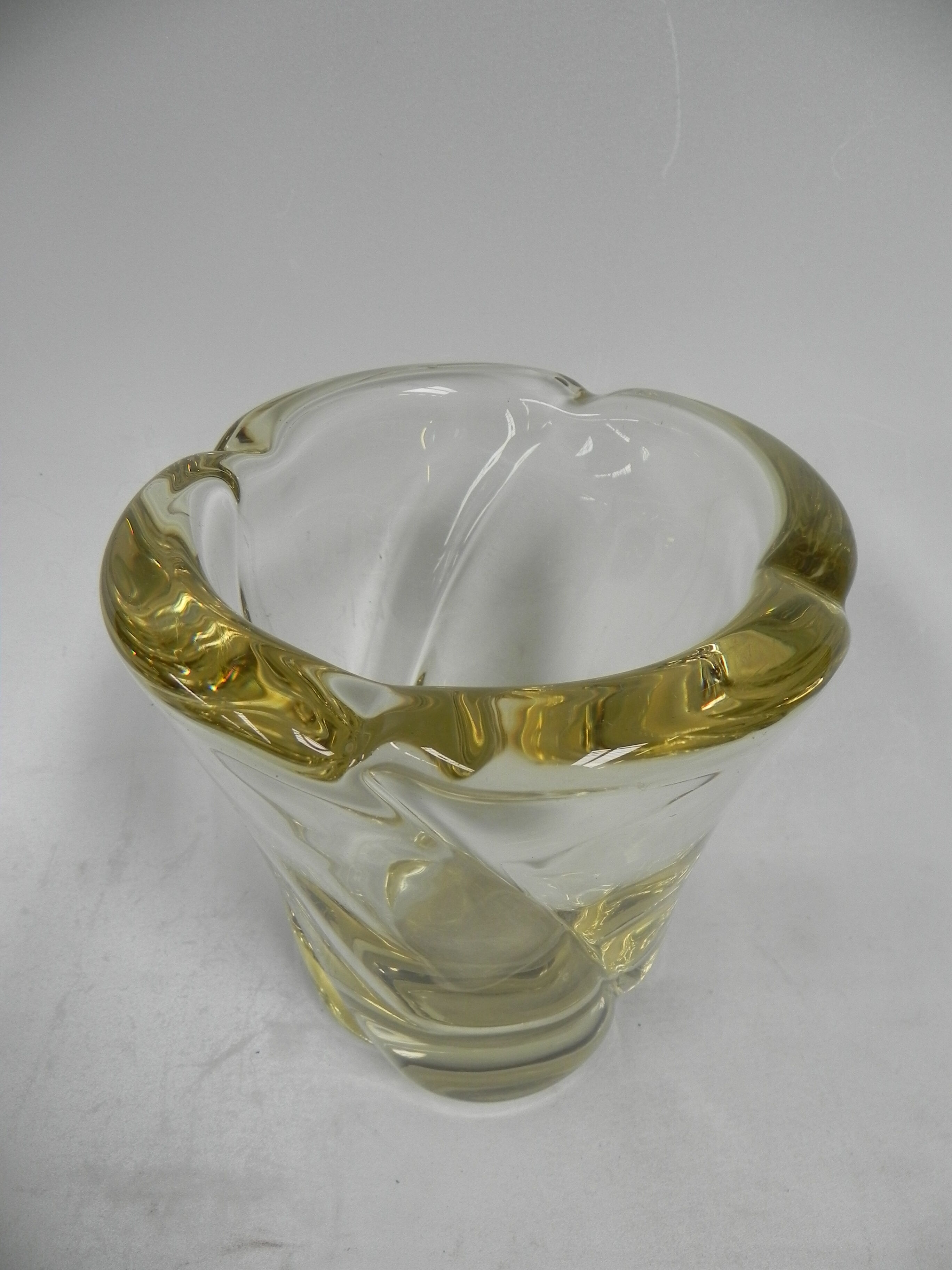 Vintage vase of thick glass Daum Nancy