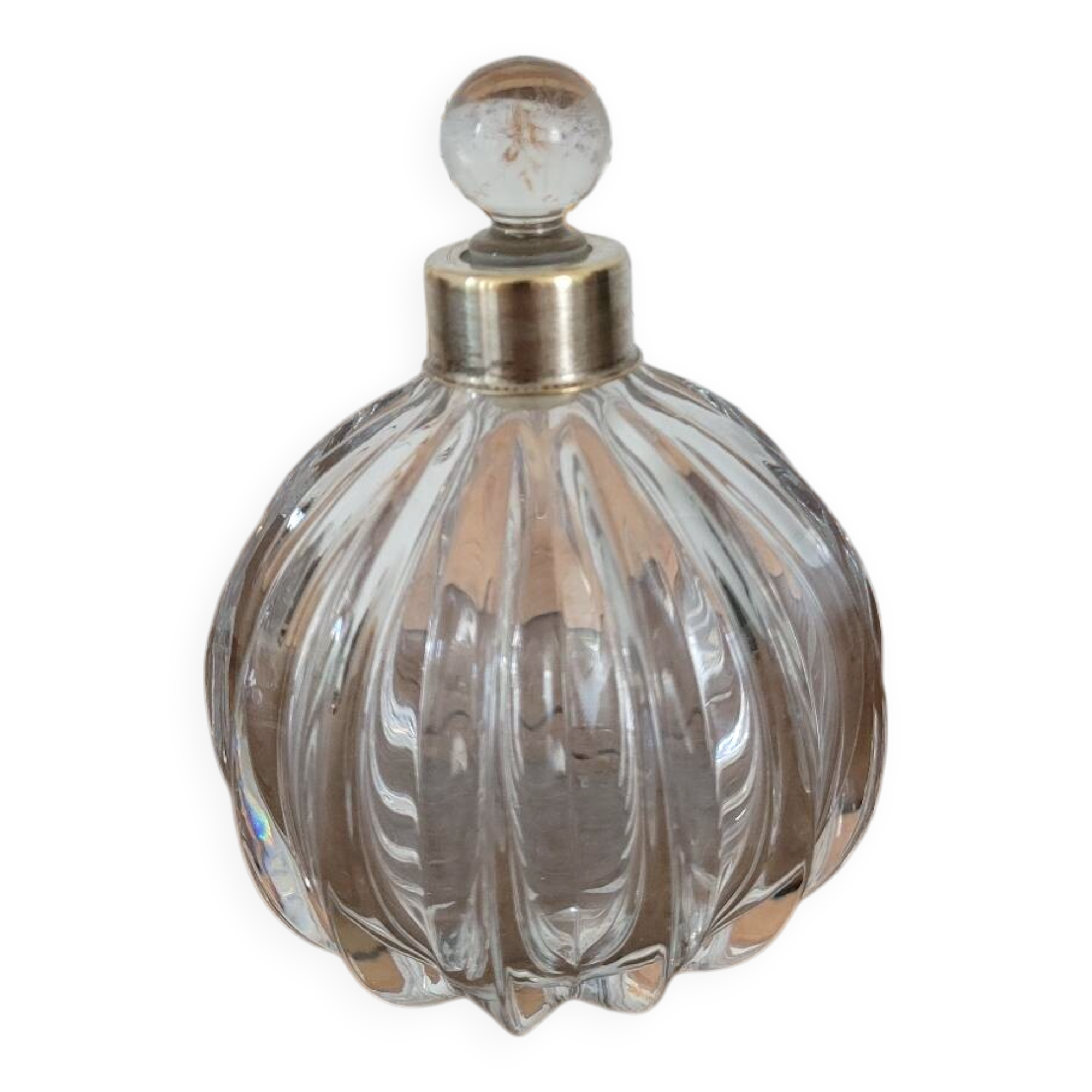 Wide-sided crystal bottle