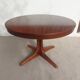 round/oval table with extension, central leg, dark shade, Baumann design