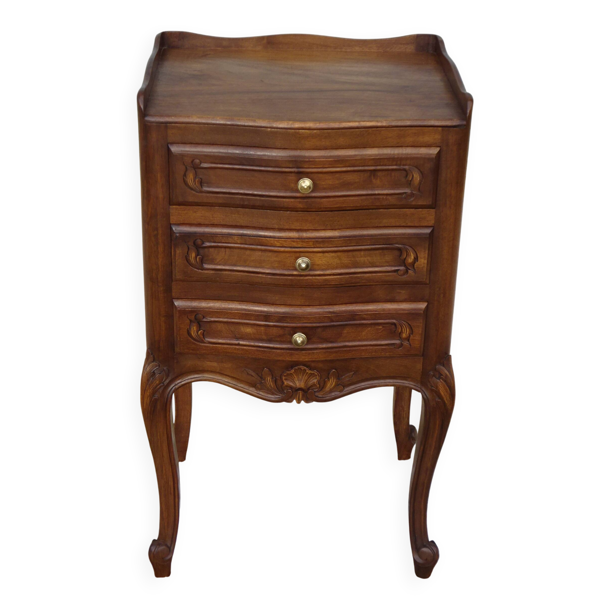 Walnut bedside table in Louis XV style