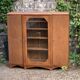 Art deco glass china cabinet in burr walnut 1930