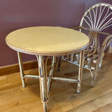 Table basse rotin bambou vintage