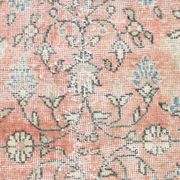 Soft Pink Oversize Vintage Turkish Floral Carpet Rug, 219x313 Cm