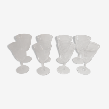 Set 8 old wine glasses