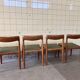 Set of four vintage solid teak dining chairs