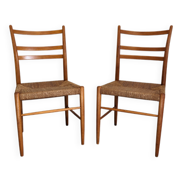Paire de chaises modernistes scandinaves de Yngve Ekström, Suède 1956