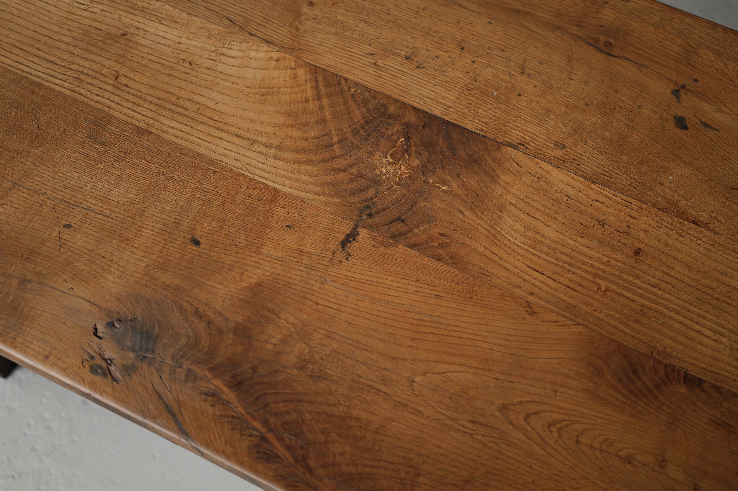 Solid oak farmhouse table, 1970 – Handcrafted