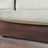 Modular sofa in leather and suede