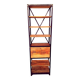 Industrial shelf made of solid exotic mango wood with riveted metal.