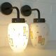 Pair of Unique Vintage Redesign Wall Lamps Glass Lights from Italy 1960's