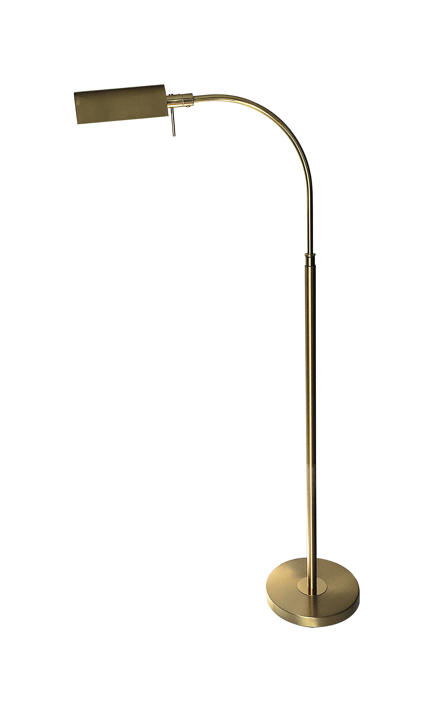 E-reader floor lamp in brass and gold metal 1970