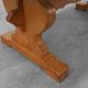 20th Century French oak trestle table with scalloped legs and plank top