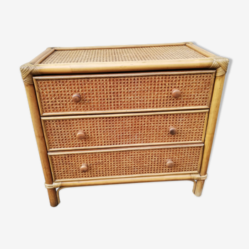 Vintage rattan chest of drawers and canning