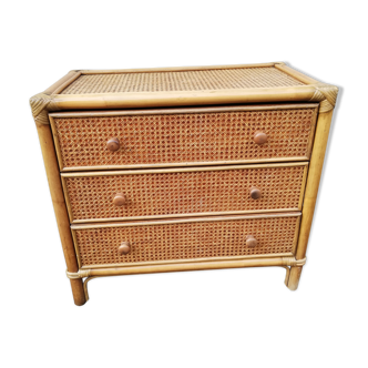 Vintage rattan chest of drawers and canning