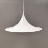 Vintage Fog & Mørup Semi Hanging Lamp, White Lacquered, Denmark 1970-80s