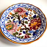 Gien france : assiette à dessert décor aux pivoines, peint à la main (1960)