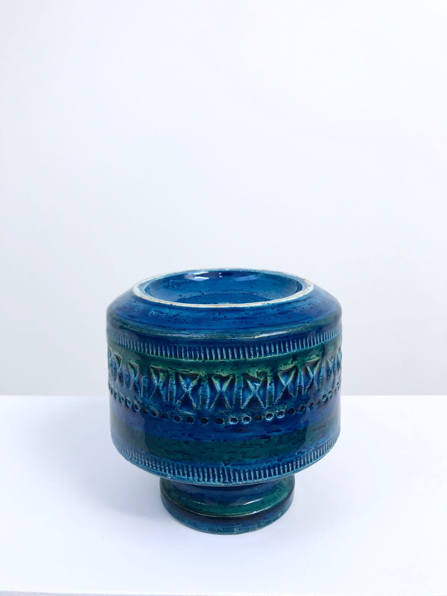 Vase Série Rimini Blue par Aldo Londi pour Bitossi, Italie, 1950