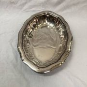 silver serving dish, 1970
