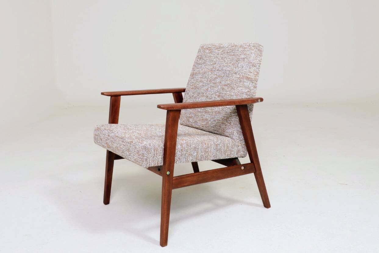 Vintage mid-century brown granola armchair 1970