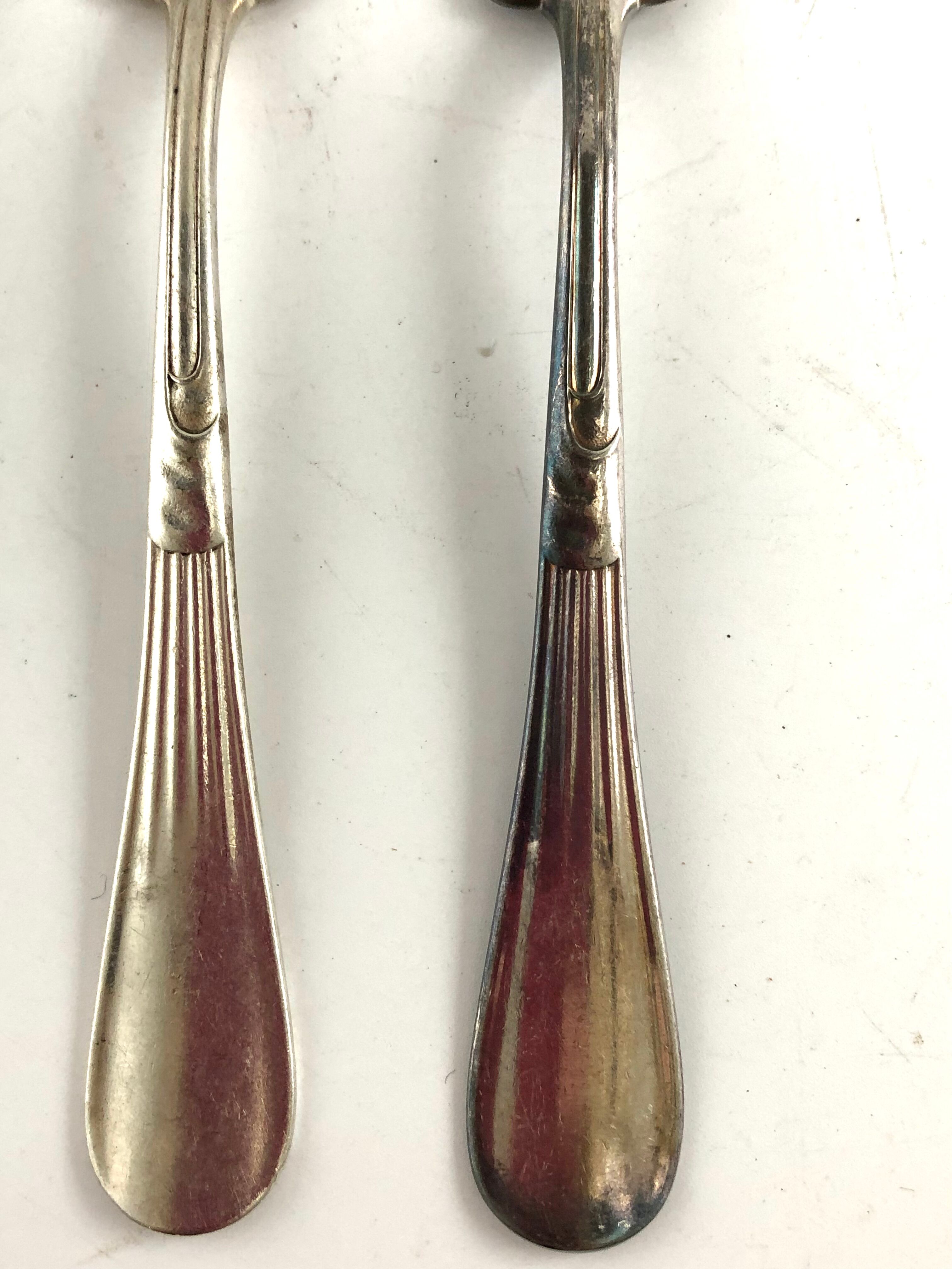 Christofle covered fish 6 forks 6 silver metal knives