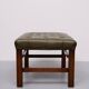 Capped Green Leather Chesterfield Foot stool 1960s England