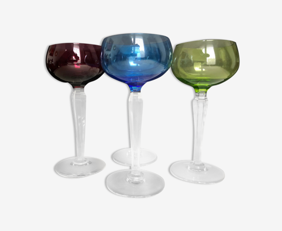 Set Of 4 Color Crystal Wine Glasses Selency Set Of 4 Color Crystal Wine Glasses Selency