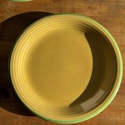 Lot de 3 grandes assiettes vertes plates italiennes D28,5