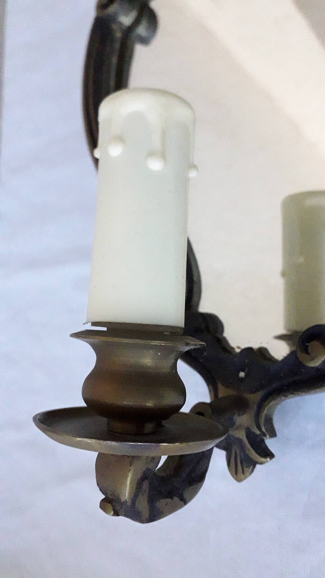 Pair of mirror wall lights