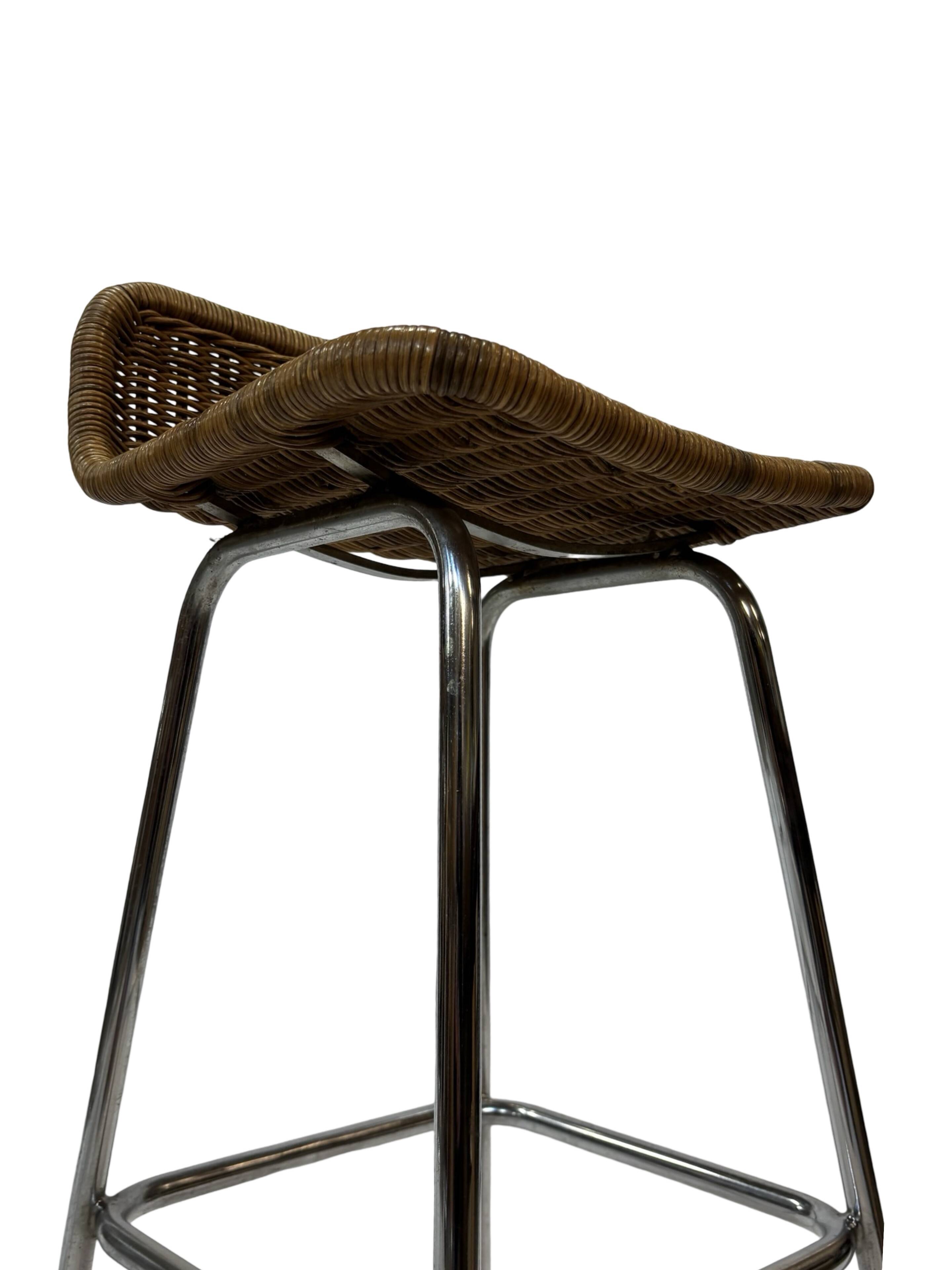 Set of 4 vintage bar stools Dirk van Sliedregt Rohe Noordwolde 1960's