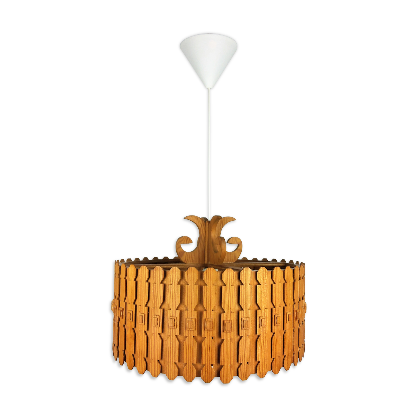 Scandinavian vintage pine suspension 1960