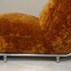 Modular three-seater sofa in steel and velvet, Adriano Piazzesi, 1970