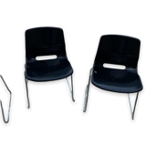 Set of four black Scandinavian chairs, design 70