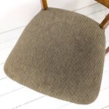 Set of 2 Vintage Chairs with Upholstered Backrest Wooden Chair Skandi Scandinavian Danish Design Stripes