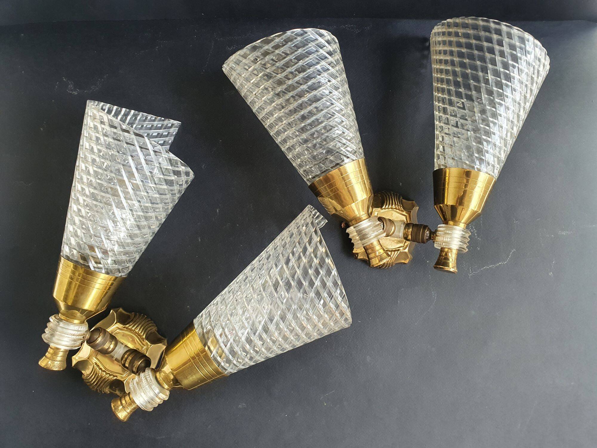 Pair of double light wall sconces from the 1960s.