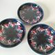 3 glazed ceramic deep plates – 1960s/70s