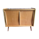 Vintage storage cabinet sliding doors feet compass