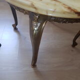 Brass and onyx/mabre lounge table