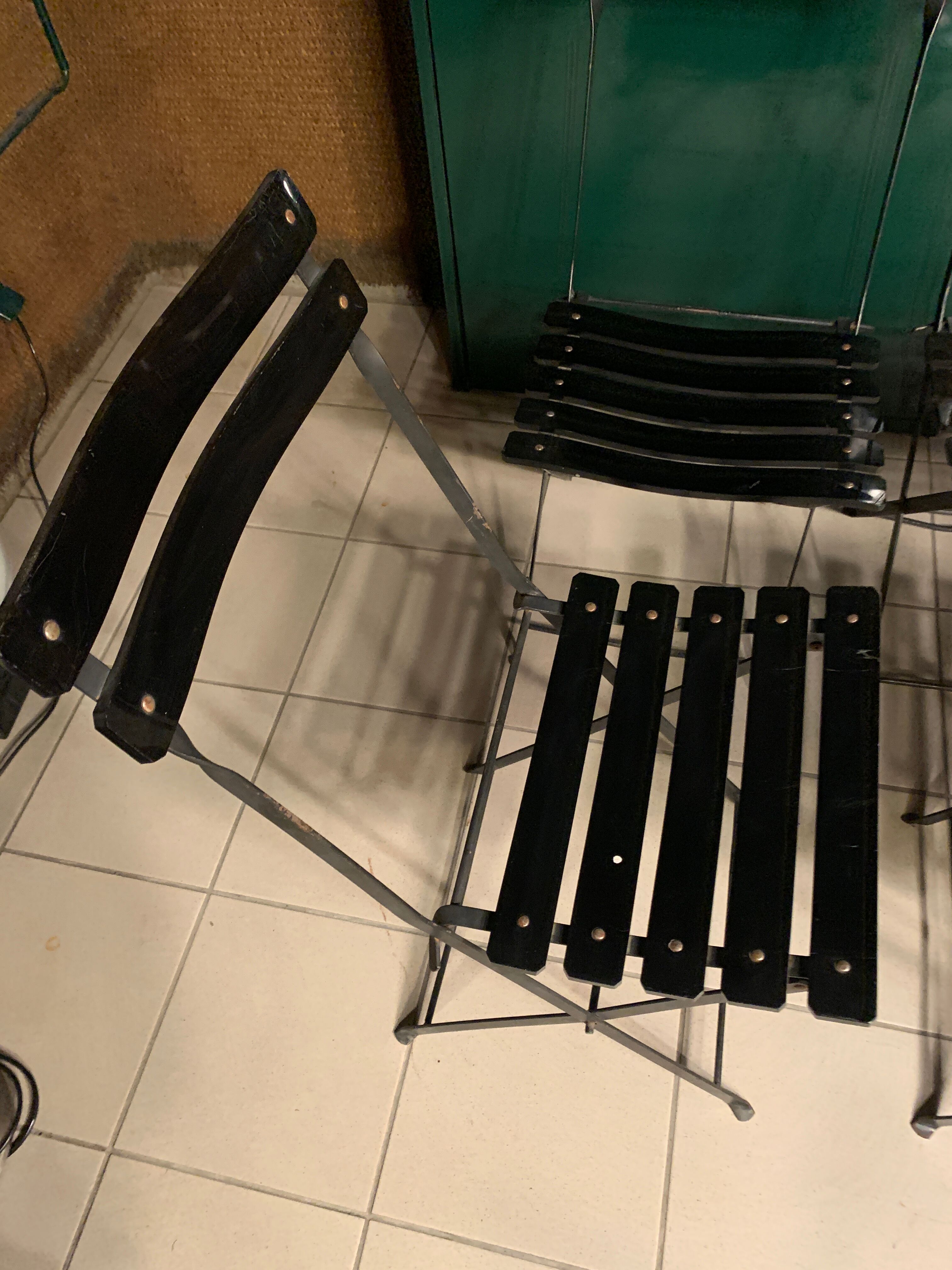 4 folding chairs Habitat 80s plastic and metal